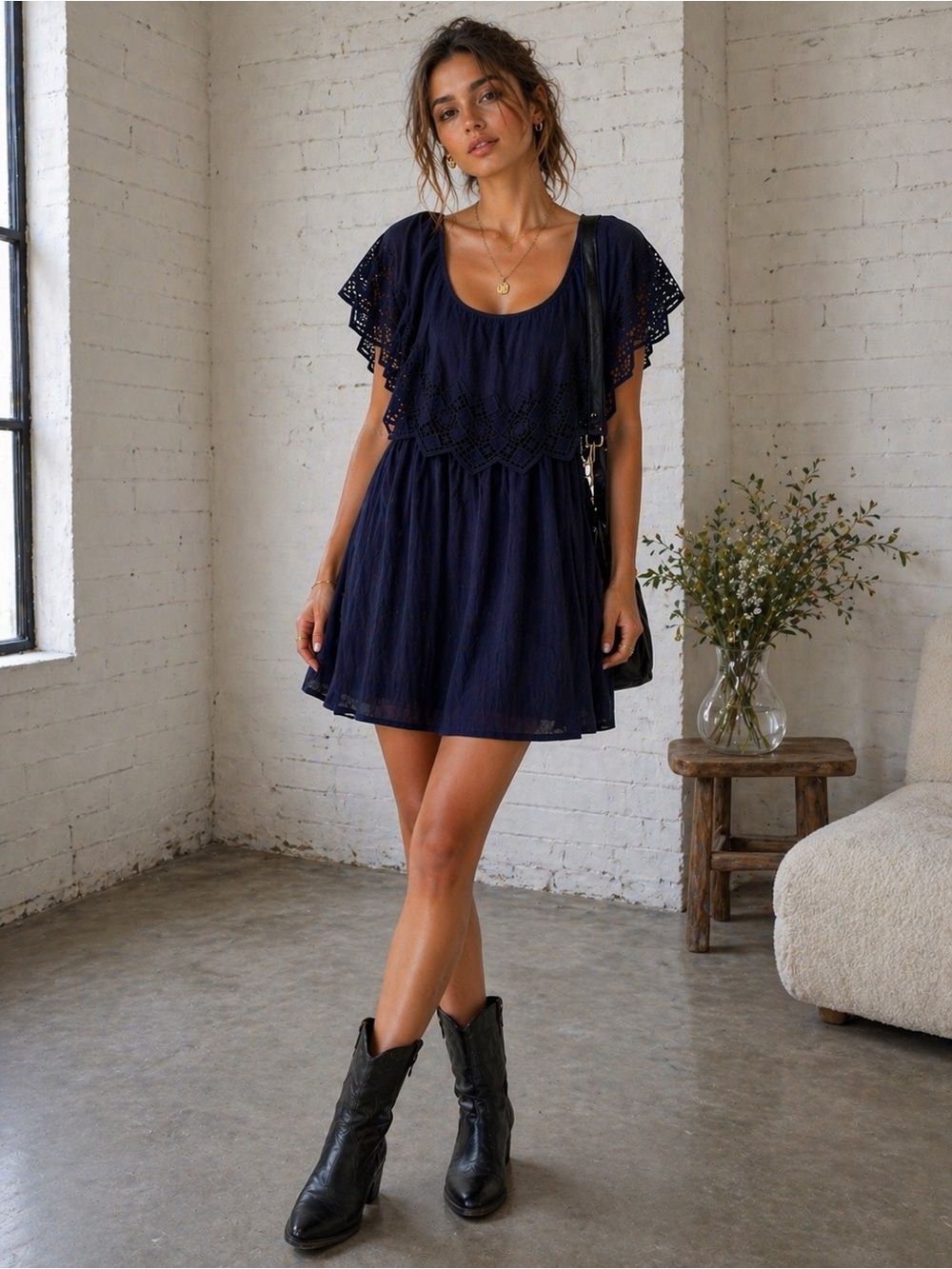 Navy Blue Mini Dress M Size Party Event Night Out Dress